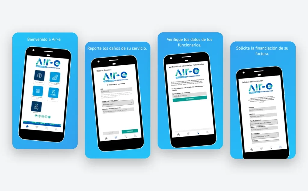 Aplicación móvil de Air-e desarrollada por ADN Digital