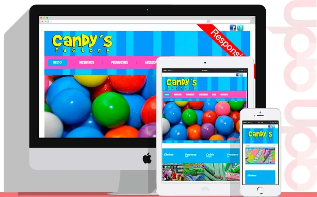 Sitio web Candy´s Factory desarrollado por ADN Digital