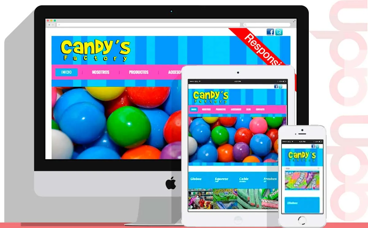 Sitio web Candy´s Factory desarrollado por ADN Digital