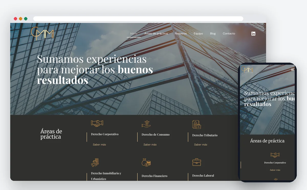 Sitio web de CMM Estudio Legal — ADN Digital
