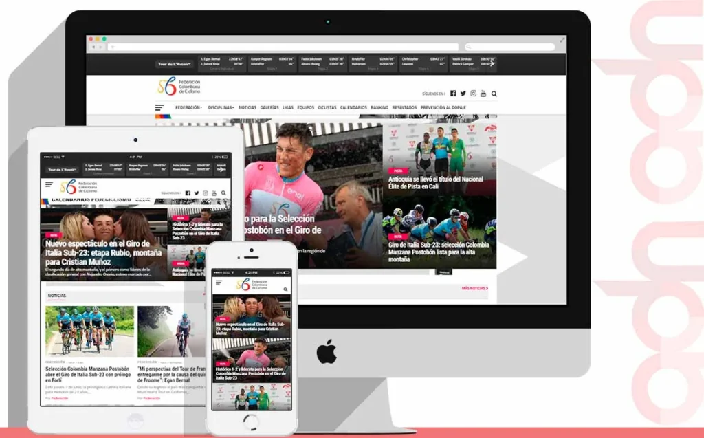 Sitio web Federación Colombiana de Ciclismo desarrollado por ADN Digital