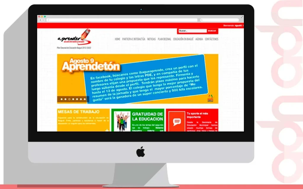 Sitio web Ibagué Aprende desarrollado por ADN Digital