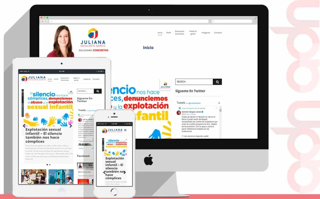 Sitio web Juliana Escalante desarrollado por ADN Digital
