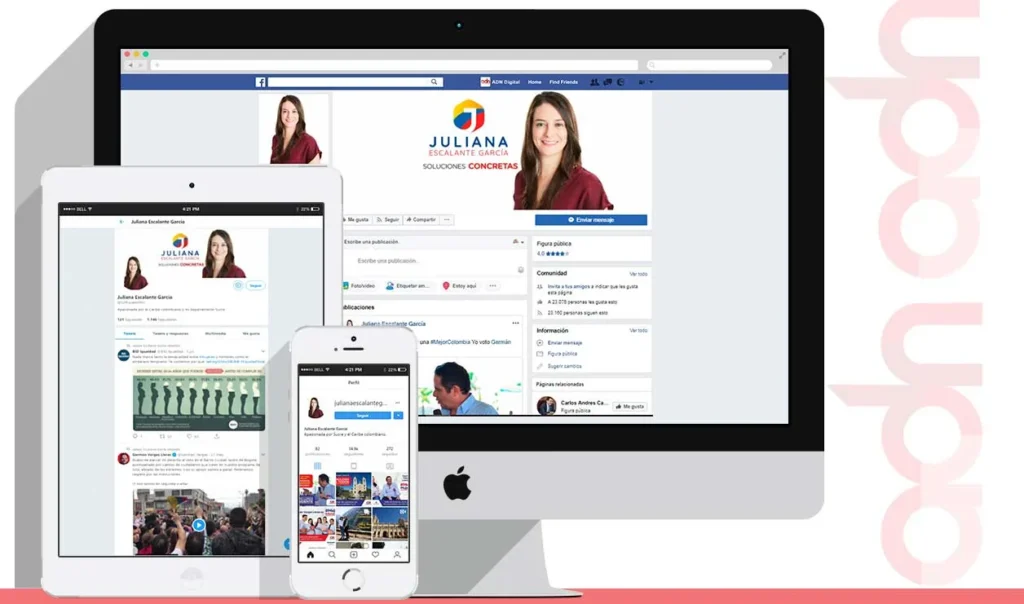 Redes sociales de Juliana Escalante administradas por ADN Digital