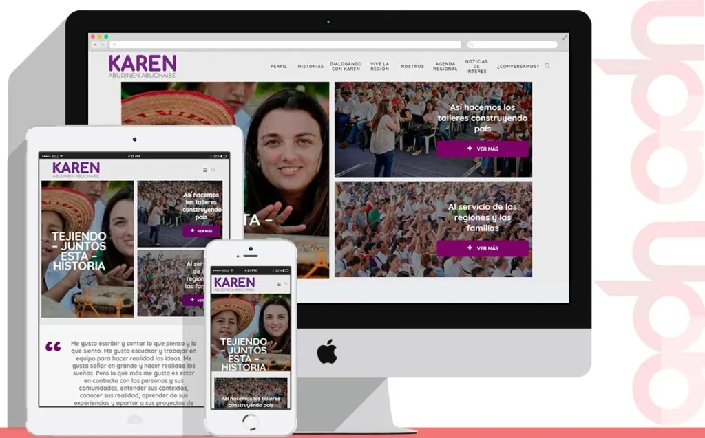 Sitio web Karen Abudinen desarrollado por ADN Digital