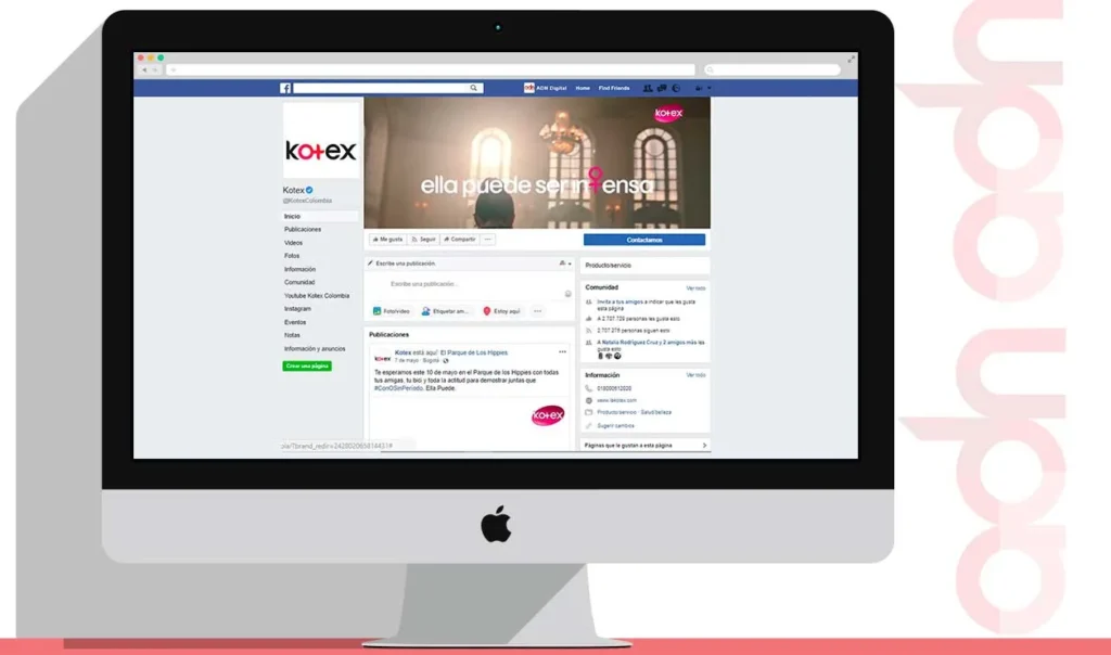 Redes sociales de Kotex Panamá administradas por ADN Digital