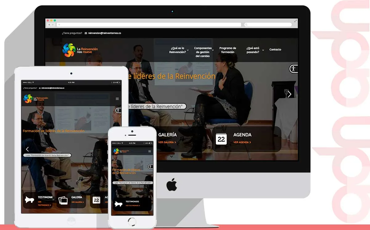 Sitio web La Reinvención nos mueve desarrollado por ADN Digital
