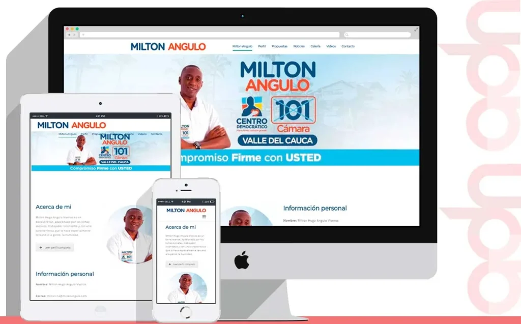 Sitio web Milton Angulo desarrollado por ADN Digital