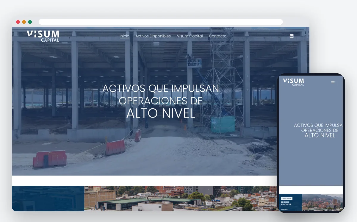 Sitio web de Portafolio Visum Capital — ADN Digital