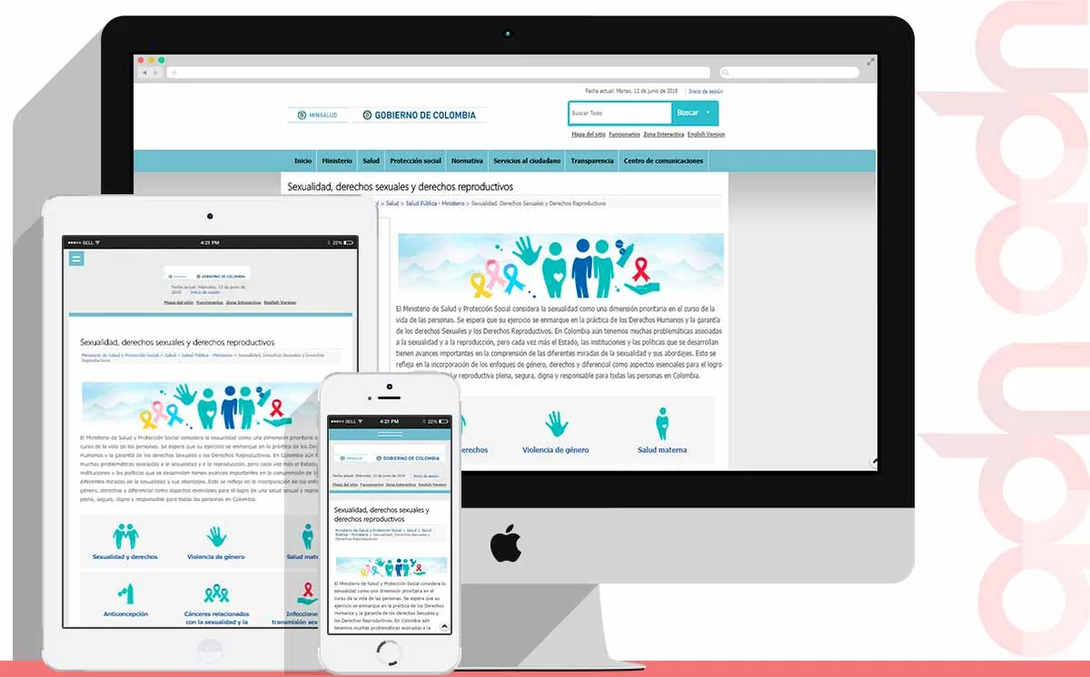Sitio web Salud Sexual y Reproductiva desarrollado por ADN Digital