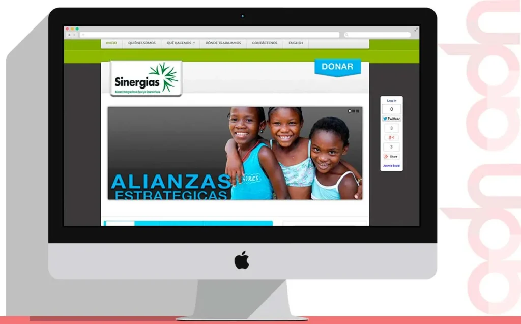 Sitio web Sinergias ONG desarrollado por ADN Digital