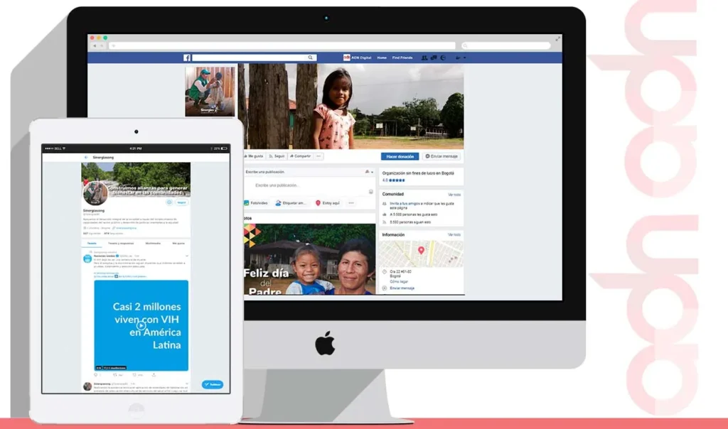 Redes sociales de Sinergias Alianzas Estratégicas para la Salud y el Desarrollo Socia administradas por ADN Digital