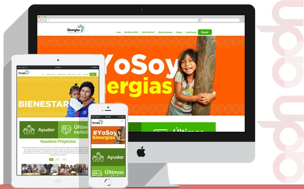 Sitio web Sinergias ONG Ver. 3 desarrollado por ADN Digital