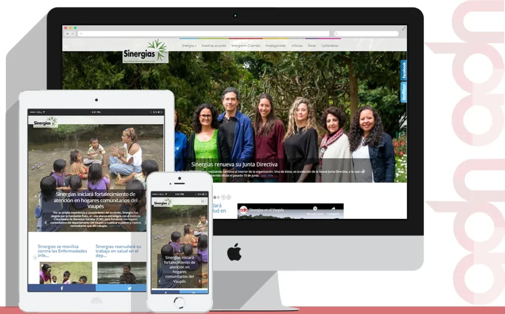 Sitio web Sinergias ONG Ver. 2 desarrollado por ADN Digital