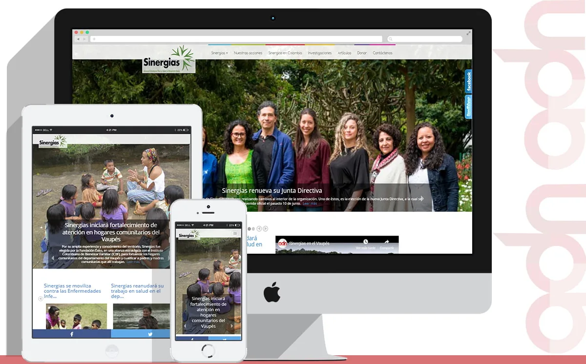 Sitio web Sinergias ONG Ver. 2 desarrollado por ADN Digital
