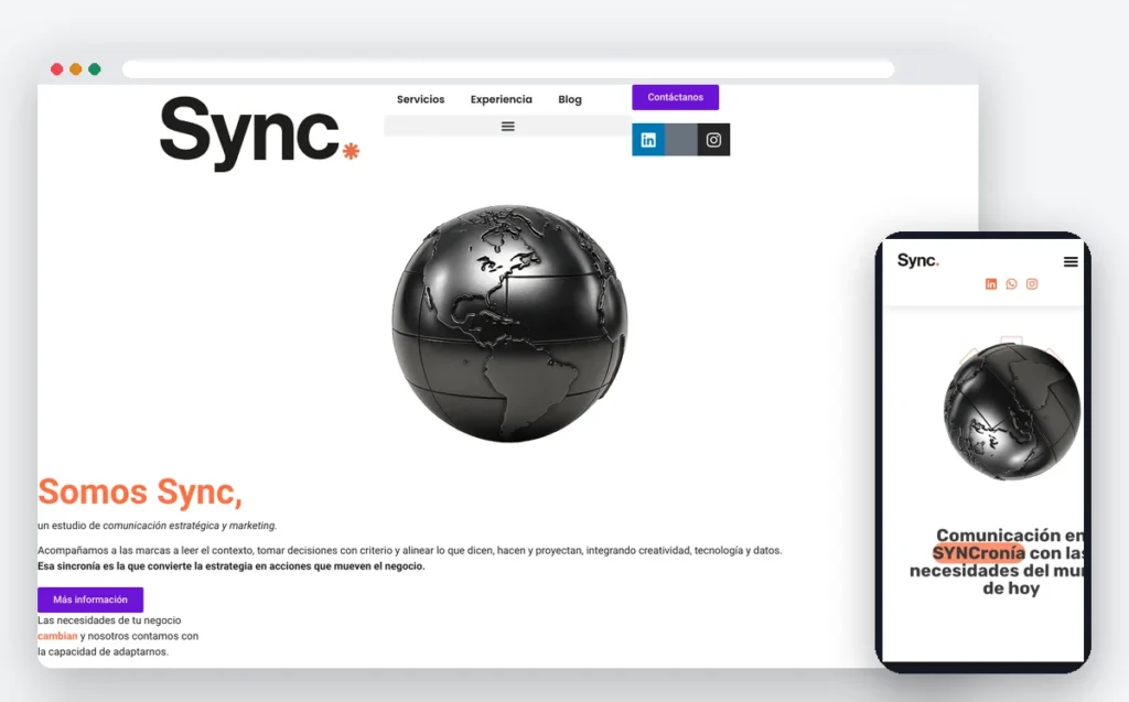 Sitio web de Sync Group — ADN Digital