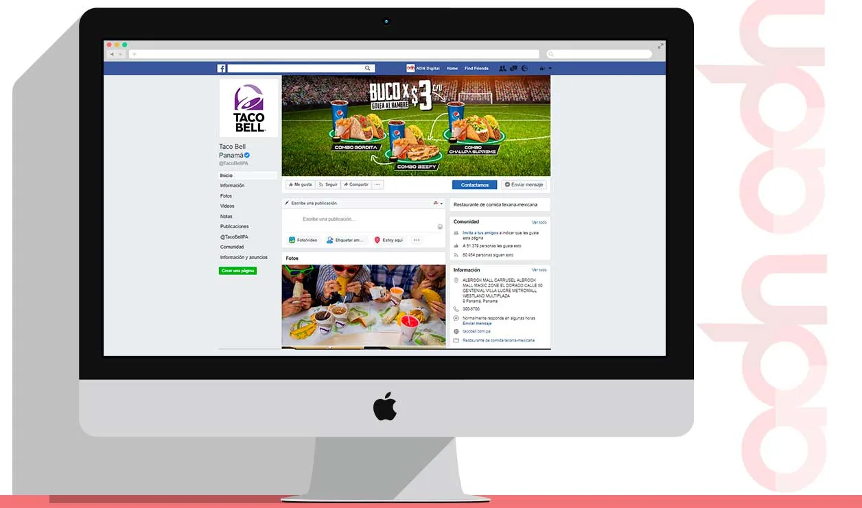 Redes sociales de Taco Bell Panamá administradas por ADN Digital