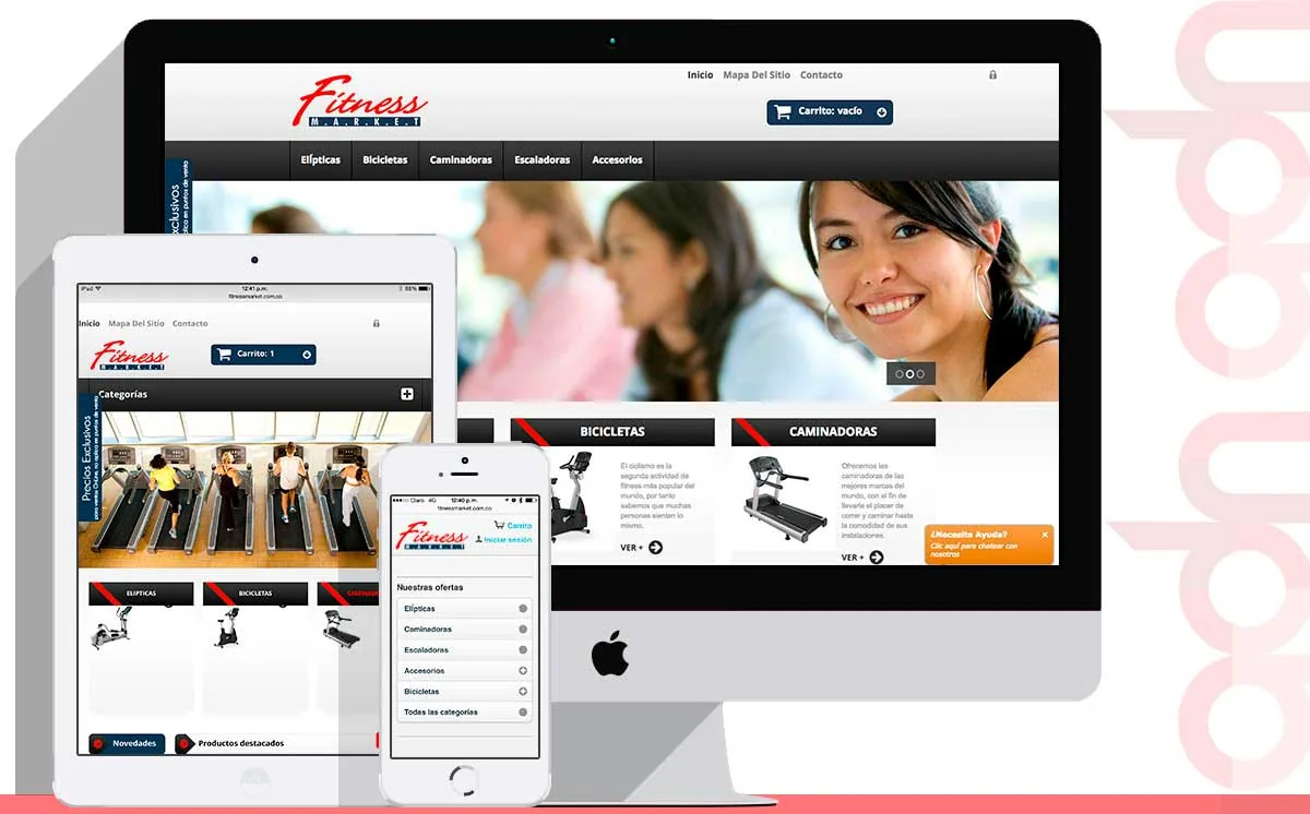 Tienda en línea Tienda Fitness Market desarrollado por ADN Digital