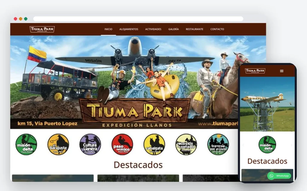 Sitio web de Tiuma Park — ADN Digital