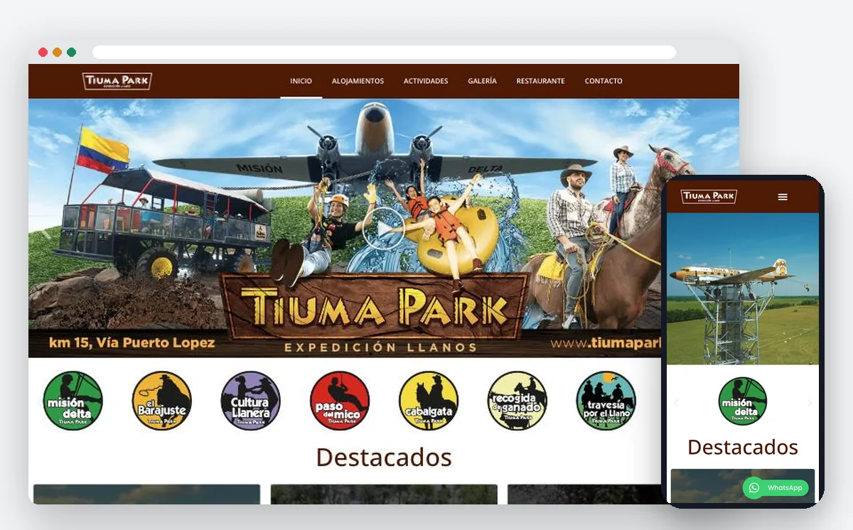 Sitio web de Tiuma Park — ADN Digital