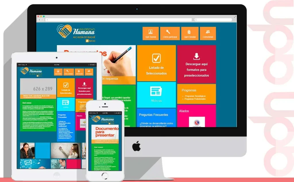 Sitio web Universidad Humana desarrollado por ADN Digital
