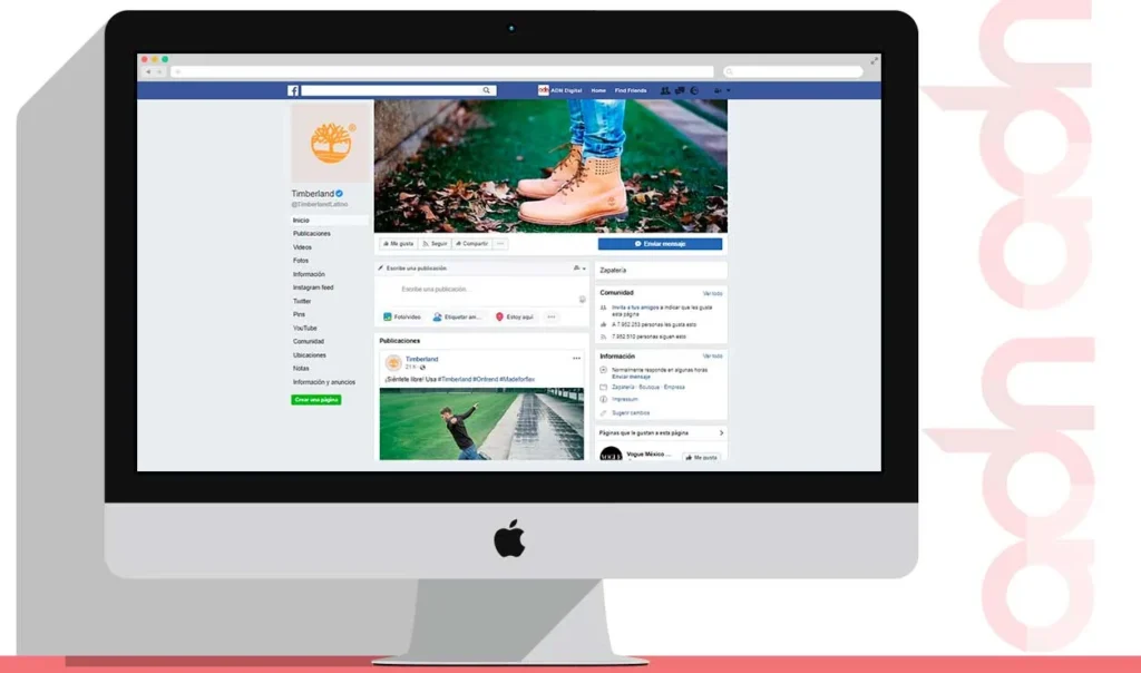 Redes sociales de Timberland Latino administradas por ADN Digital