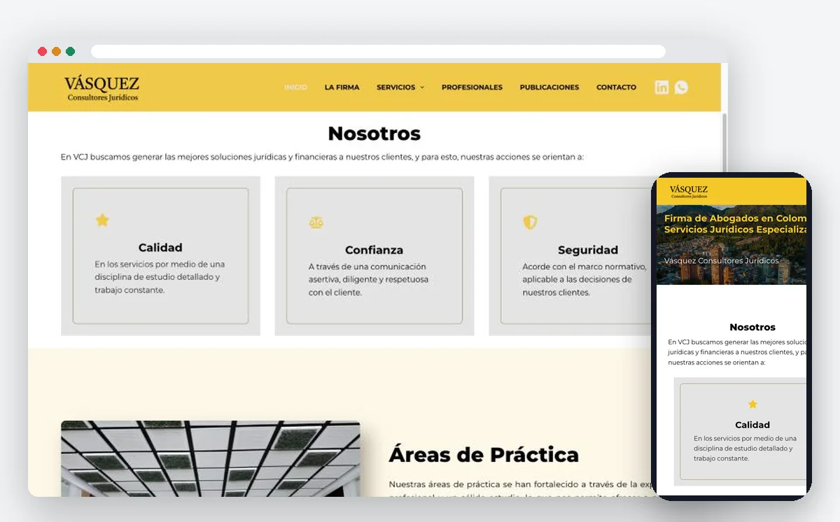 Estrategia digital para Vásquez Consultores Jurídicos — ADN Digital