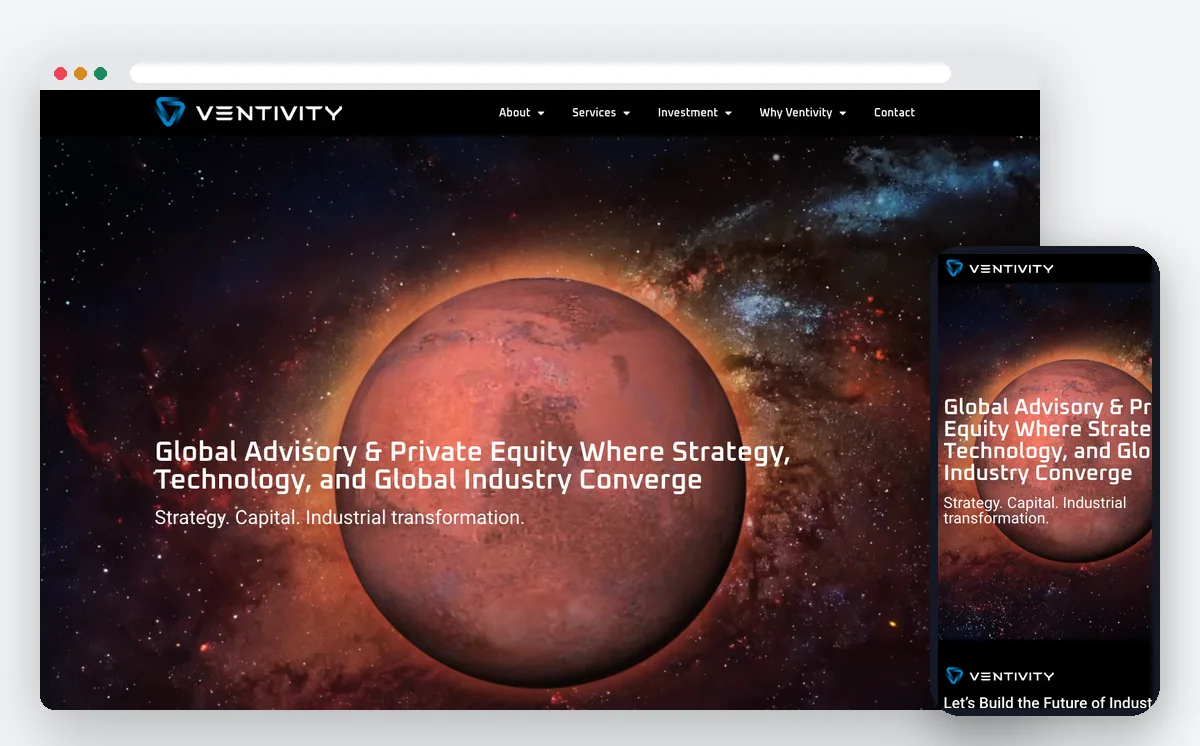 Sitio web de Ventivity — ADN Digital