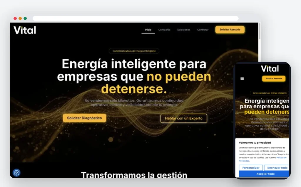 Sitio web de VitalESP — ADN Digital