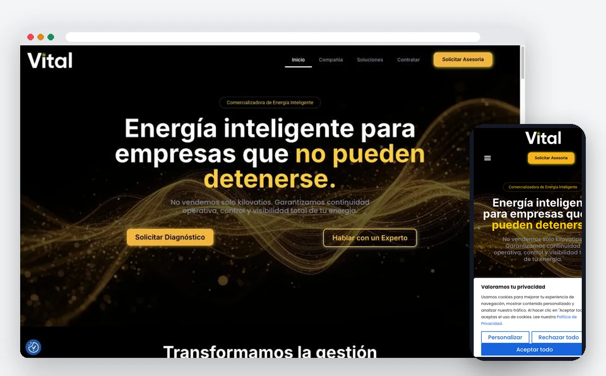 Sitio web de VitalESP — ADN Digital