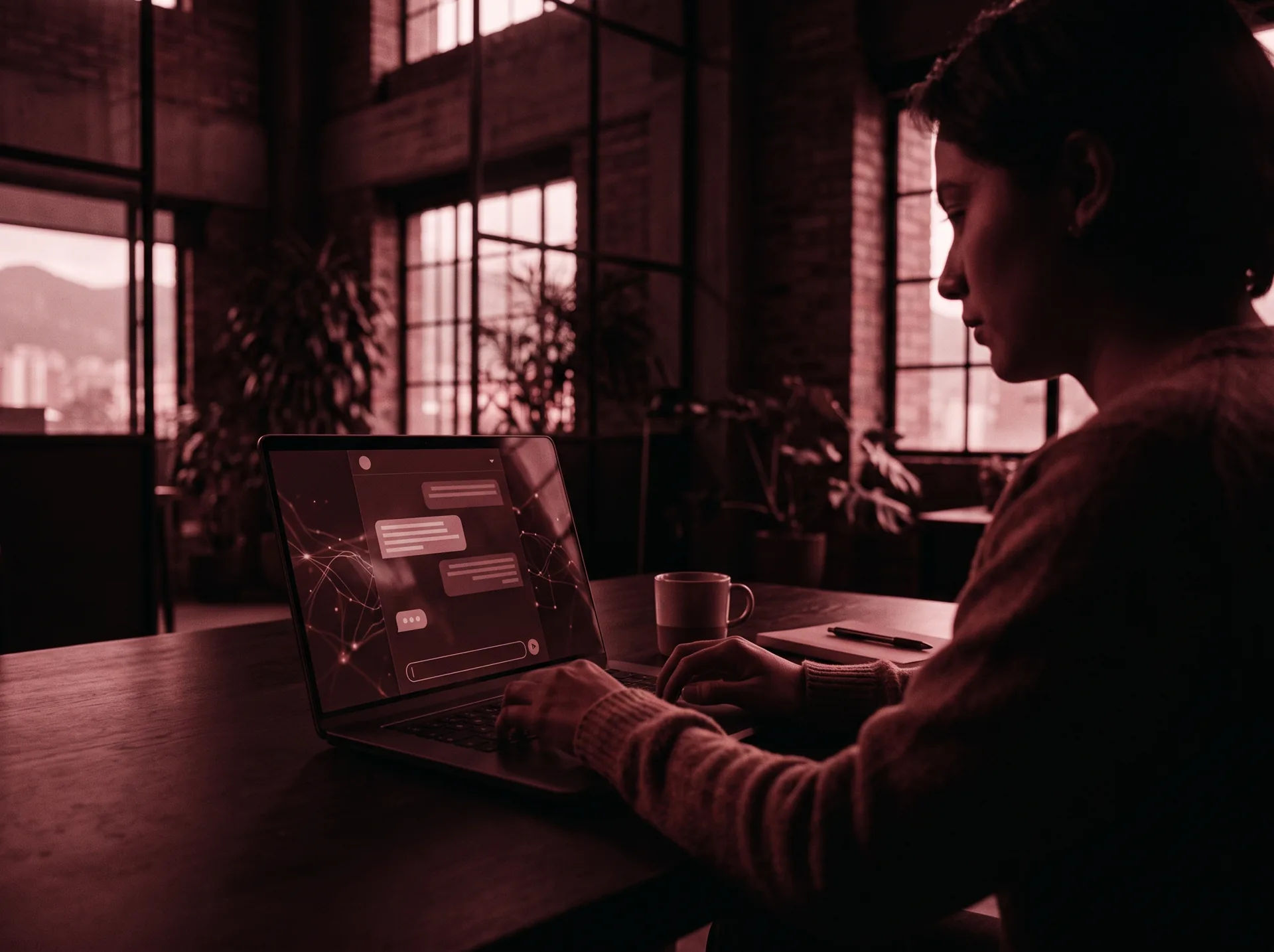 Asistente virtual con inteligencia artificial en una oficina de ADN Digital