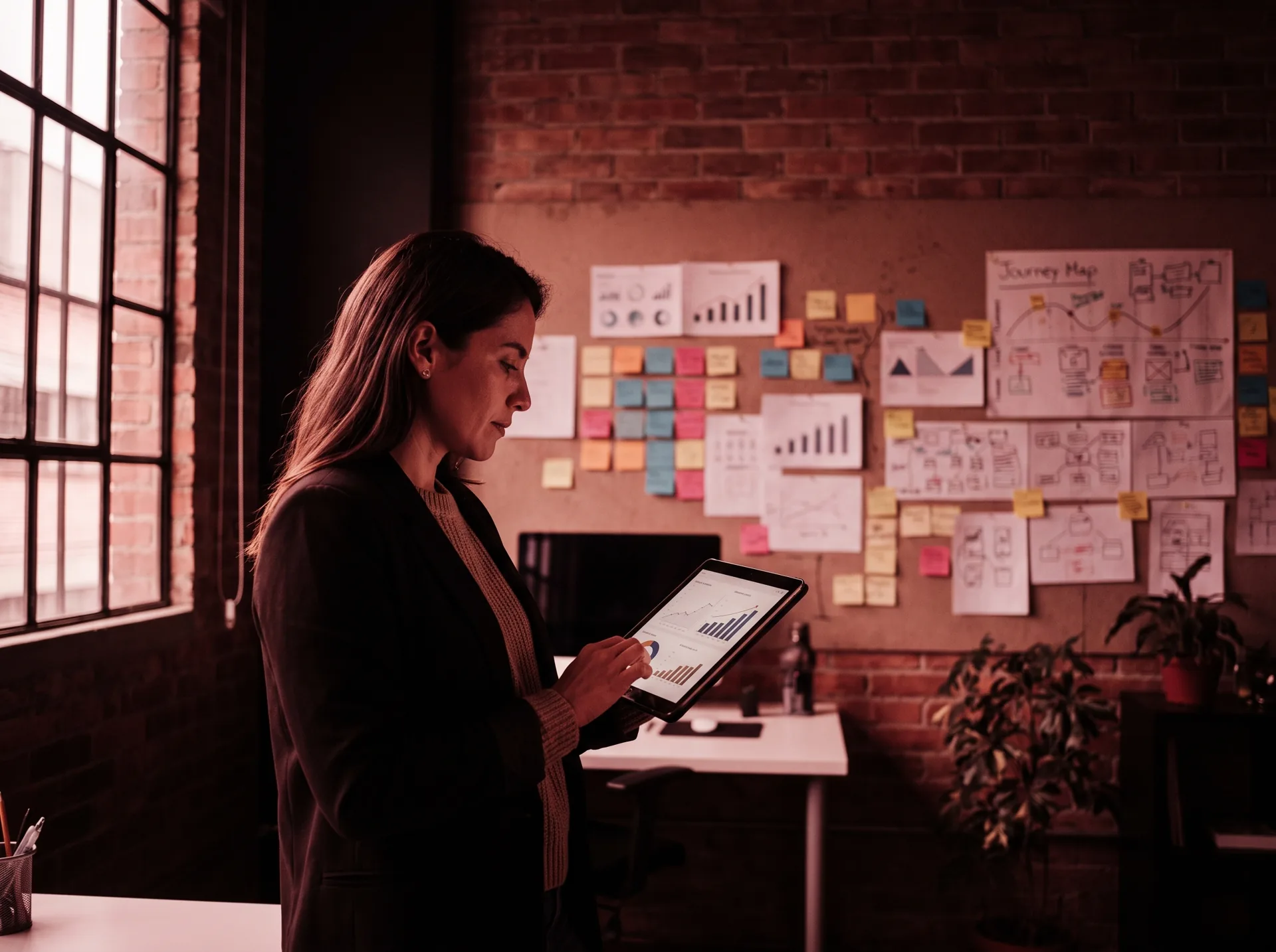 Analítica de marketing digital en una tableta